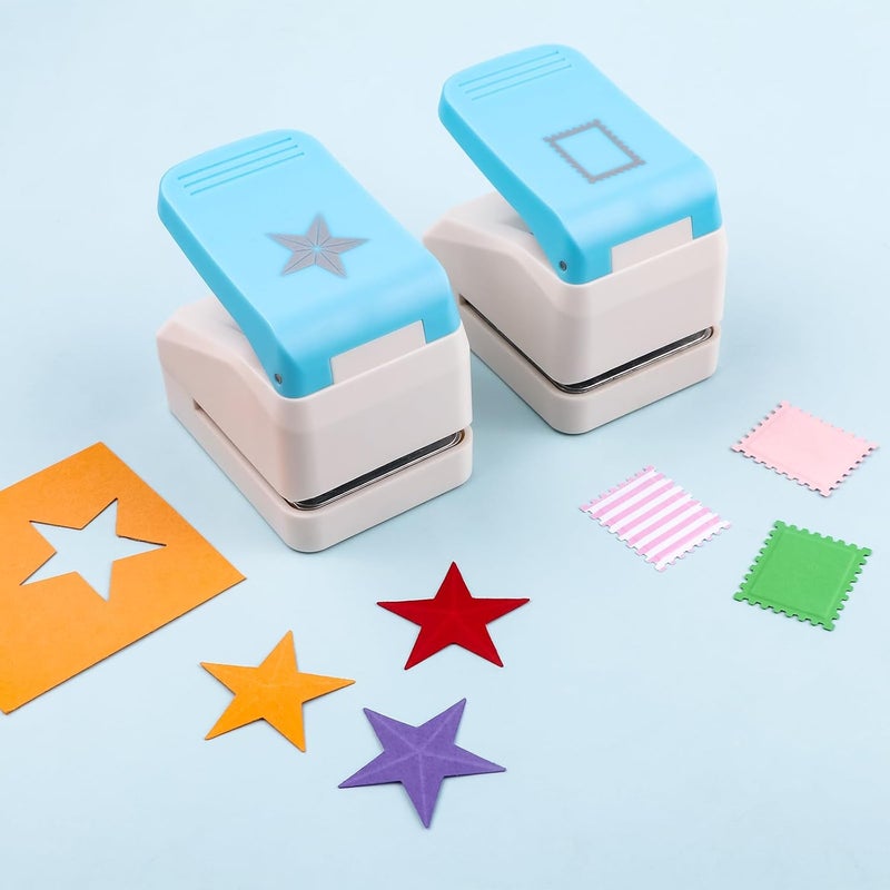 BAOFALI3Pcs Craft Punch Tool Set |Postage Stamp Punch0.9x1.1inch | Square Punch1X1 inch|Star 1.4x1.4inch Embossing Punch for Paper Crafting Scrapbooking DIY Card Making Arts Crafts Supplies - Image 5